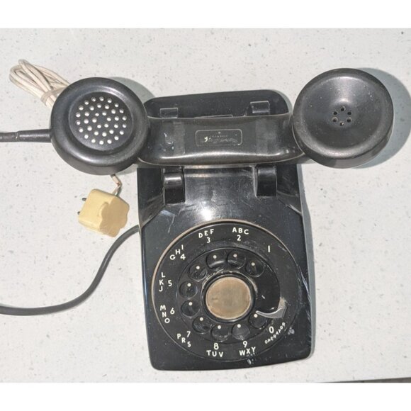 Vintage Black Rotary Dial Telephone C/D 500 3/55 with Cord - Picture 5 of 15